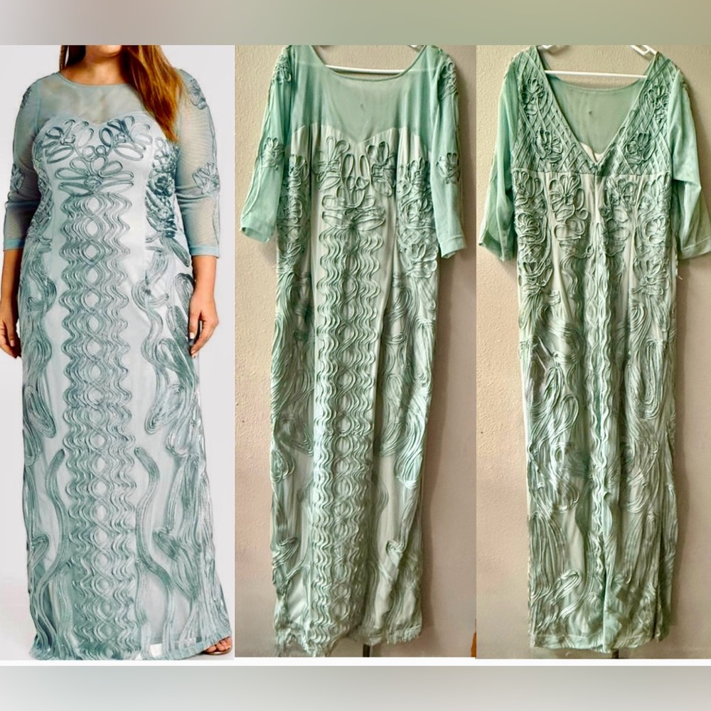 JS Collection Mother of Bride/Groom Soutache Column Gown Sz.20W
